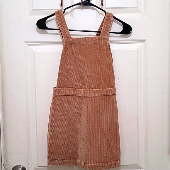 THERE ABOUTS CORDUROY OVERALL DRESS LITTLE GIRL SIZE 10 IN BROWN - Picture 1 of 4